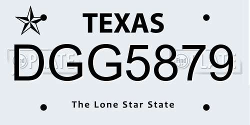 DGG5879 Texas License Plate