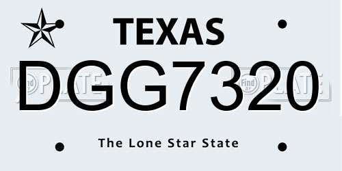 DGG7320 Texas License Plate