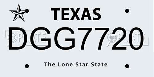 DGG7720 Texas License Plate
