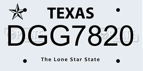 DGG7820 Texas License Plate