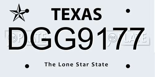 DGG9177 Texas License Plate