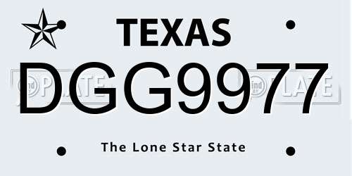 DGG9977 Texas License Plate