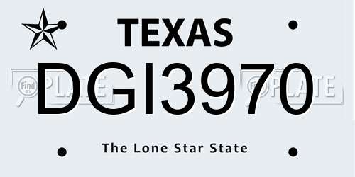 DGI3970 Texas License Plate