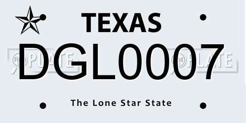 DGL0007 Texas License Plate