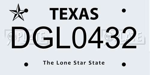 DGL0432 Texas License Plate