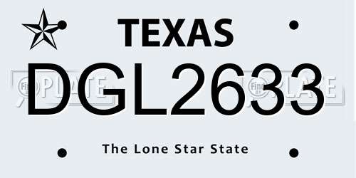 DGL2633 Texas License Plate