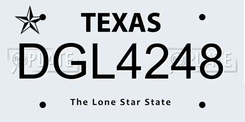 DGL4248 Texas License Plate