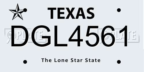 DGL4561 Texas License Plate