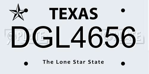 DGL4656 Texas License Plate