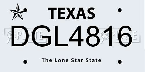 DGL4816 Texas License Plate