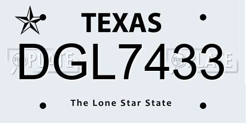 DGL7433 Texas License Plate