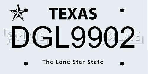 DGL9902 Texas License Plate