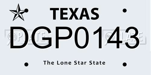 DGP0143 Texas License Plate