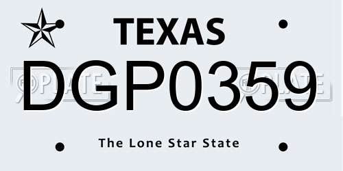 DGP0359 Texas License Plate