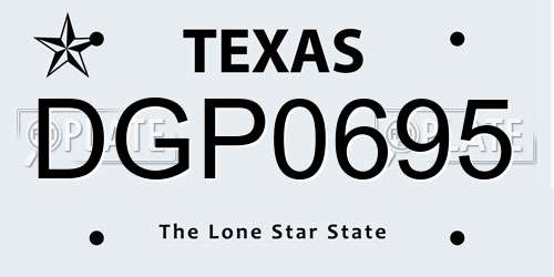 DGP0695 Texas License Plate