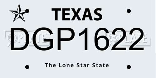 DGP1622 Texas License Plate