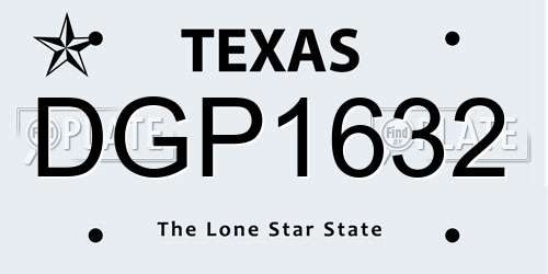 DGP1632 Texas License Plate