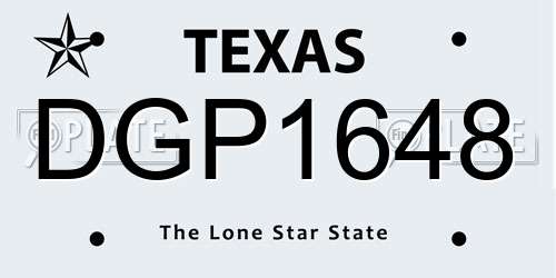 DGP1648 Texas License Plate