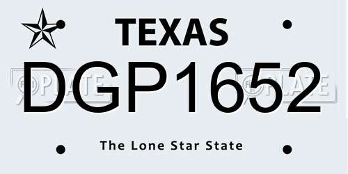 DGP1652 Texas License Plate