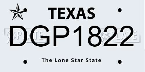 DGP1822 Texas License Plate