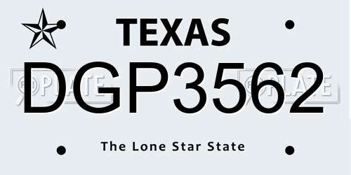 DGP3562 Texas License Plate