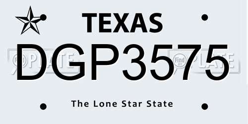 DGP3575 Texas License Plate