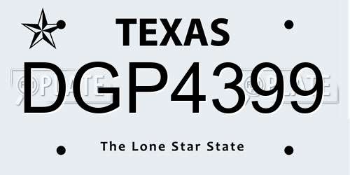 DGP4399 Texas License Plate