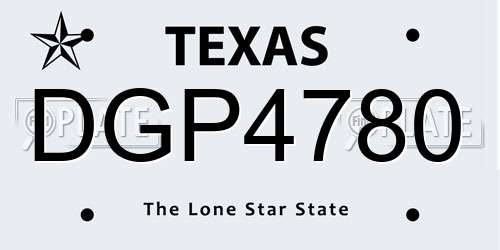 DGP4780 Texas License Plate