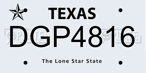 DGP4816 Texas License Plate