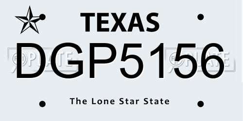 DGP5156 Texas License Plate