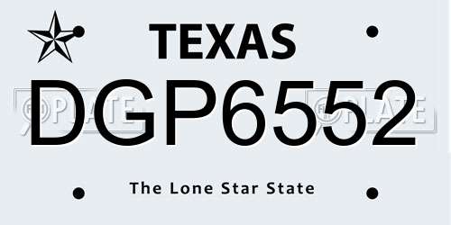 DGP6552 Texas License Plate