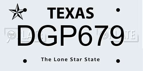 DGP679 Texas License Plate