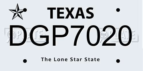 DGP7020 Texas License Plate