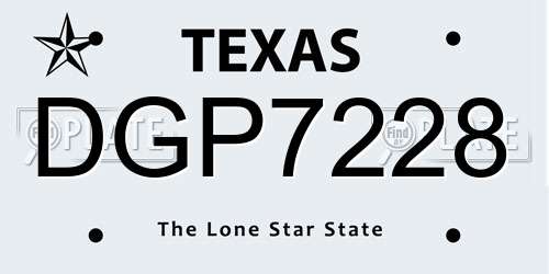 DGP7228 Texas License Plate