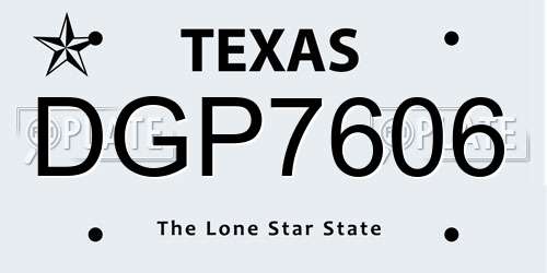 DGP7606 Texas License Plate