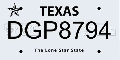 DGP8794 Texas License Plate