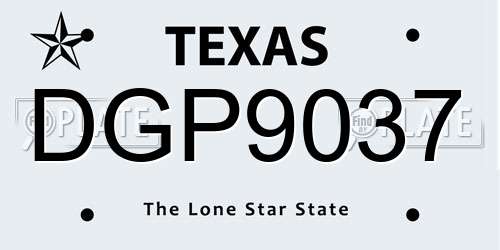 DGP9037 Texas License Plate