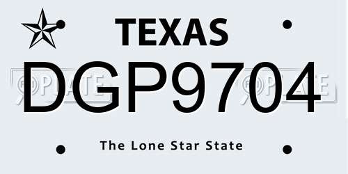 DGP9704 Texas License Plate