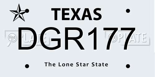 DGR177 Texas License Plate