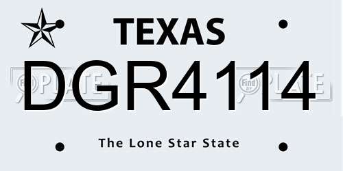 DGR4114 Texas License Plate