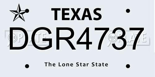 DGR4737 Texas License Plate