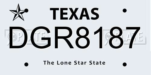 DGR8187 Texas License Plate