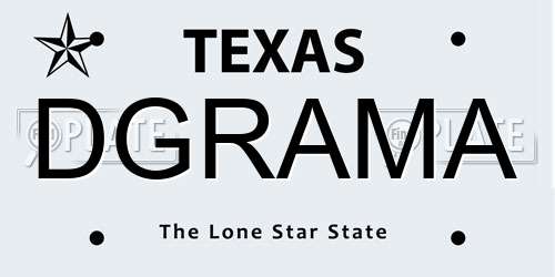 DGRAMA Texas License Plate