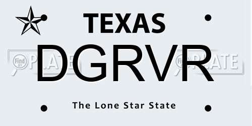 DGRVR Texas License Plate