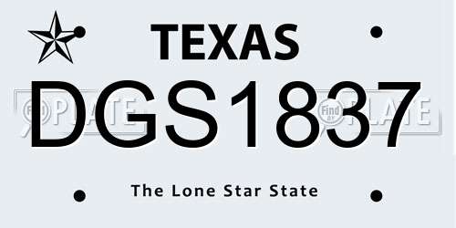DGS1837 Texas License Plate