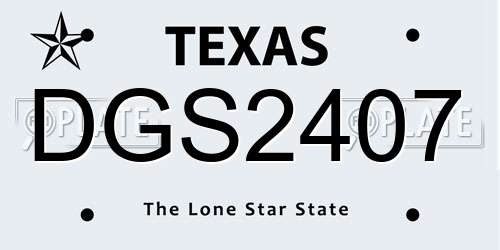 DGS2407 Texas License Plate