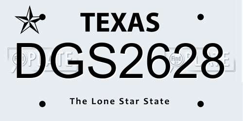 DGS2628 Texas License Plate