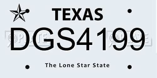 DGS4199 Texas License Plate