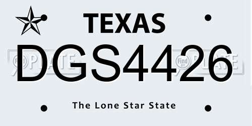 DGS4426 Texas License Plate