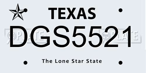 DGS5521 Texas License Plate